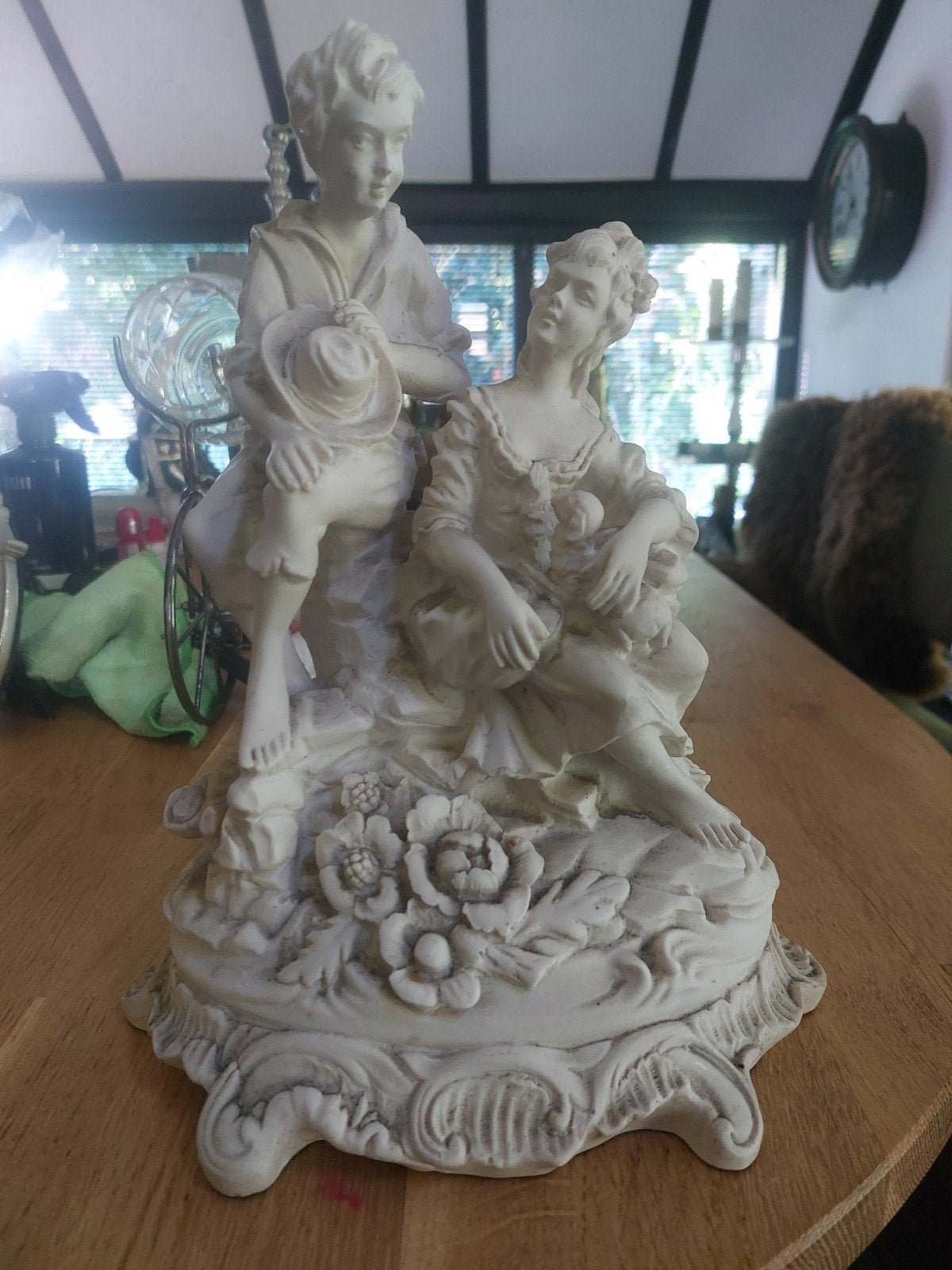 Barok beeld man en vrouw 35 cm wit/creme, Ophalen of Verzenden