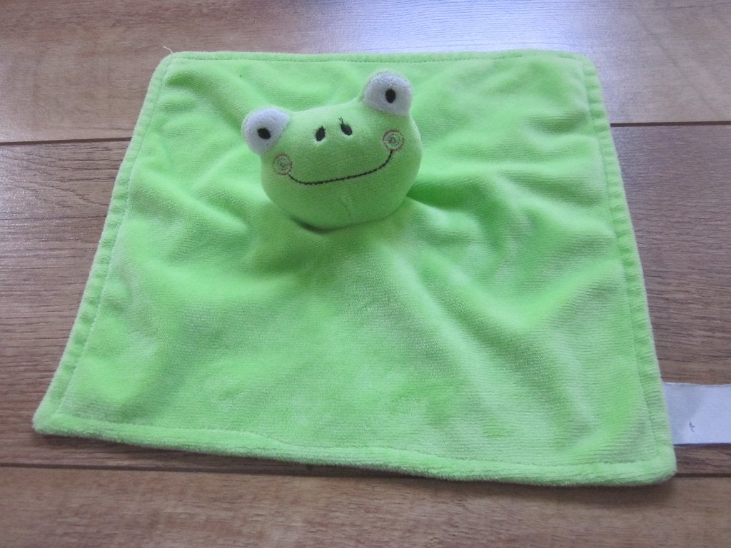 Wibra of Zeeman groen-wit pluche knuffeldoek kikker rinkelt, Kikker, Overige merken, Overige karakters, Nieuw