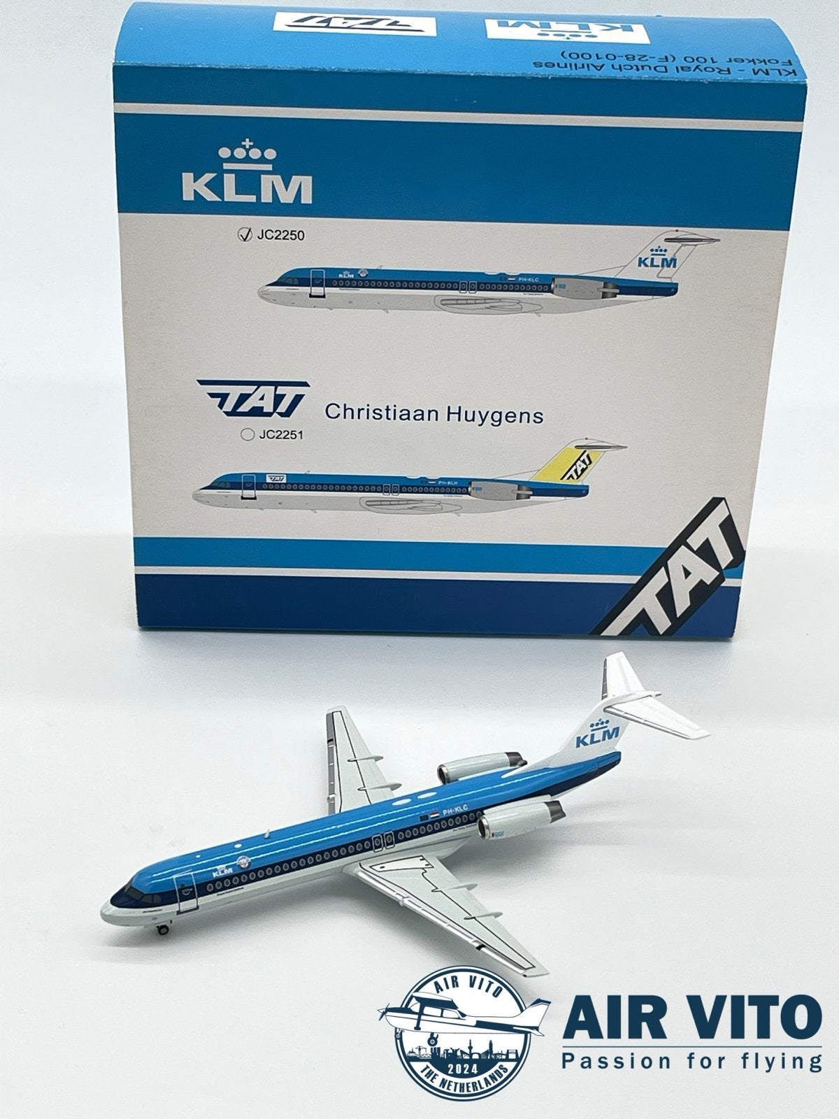 JC Wings KLM Fokker 100 (F-28-0100) - Nieuw 1:200, Verzamelen, Schaalmodel, ., Ophalen of Verzenden, .