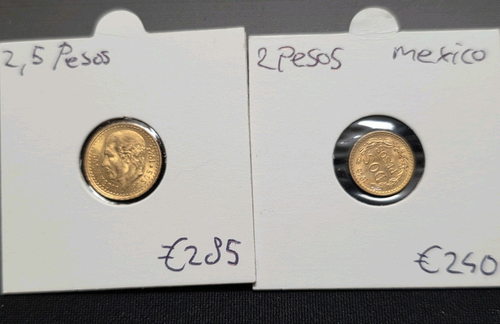 2,5 & 2 pesos 1945 Mexico, Ophalen of Verzenden, Goud