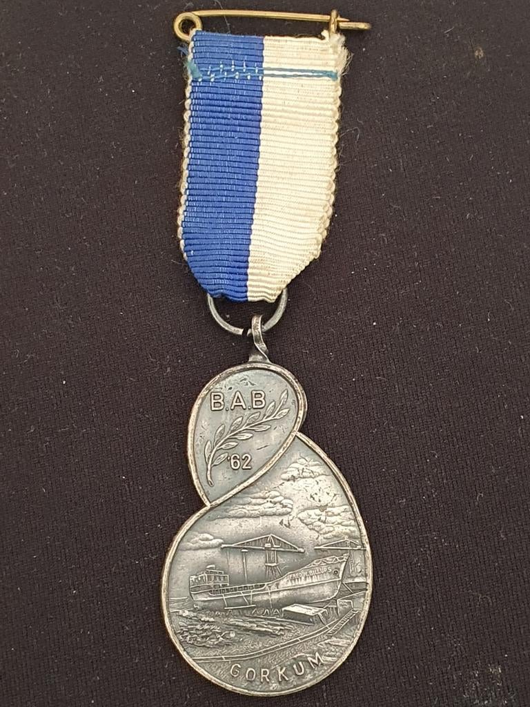 B.A.B Gorkum medaille 1962, Postzegels en Munten, Penningen en Medailles, Ophalen of Verzenden, Overige materialen, Nederland