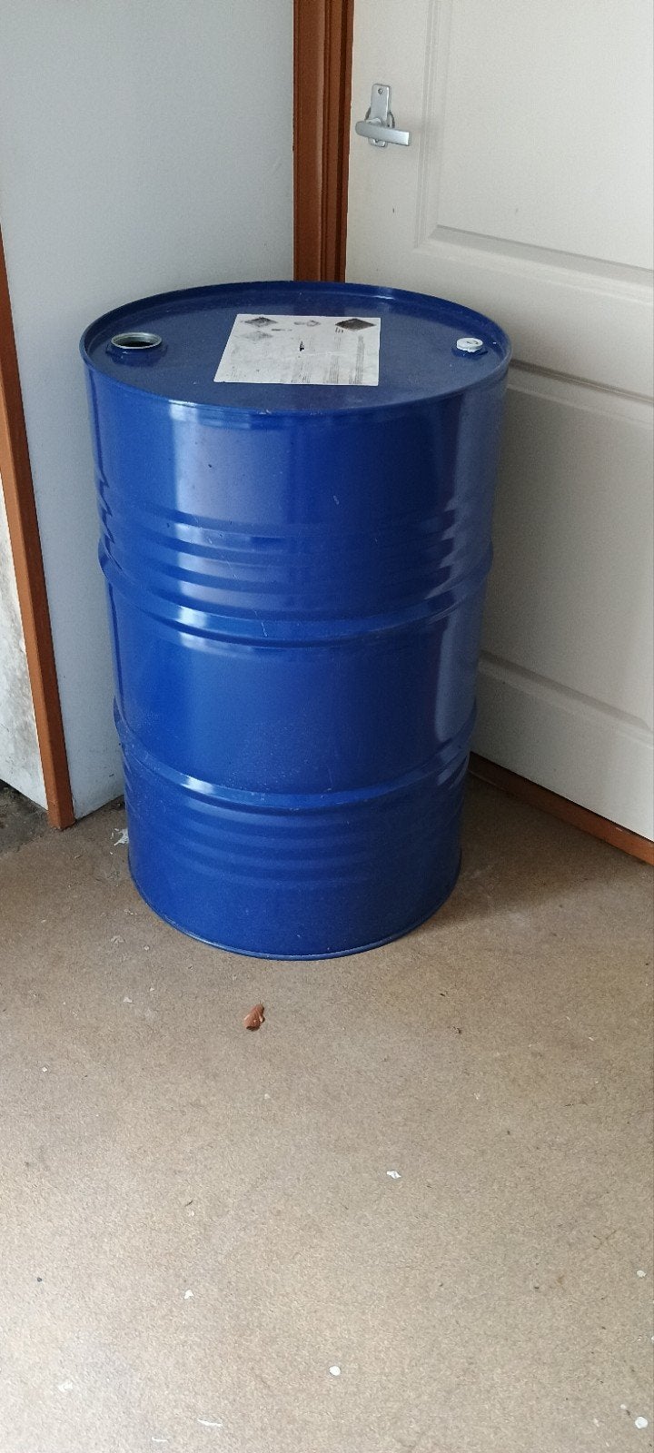 Blauw metalen vat - 200 liter, Ophalen, Gebruikt