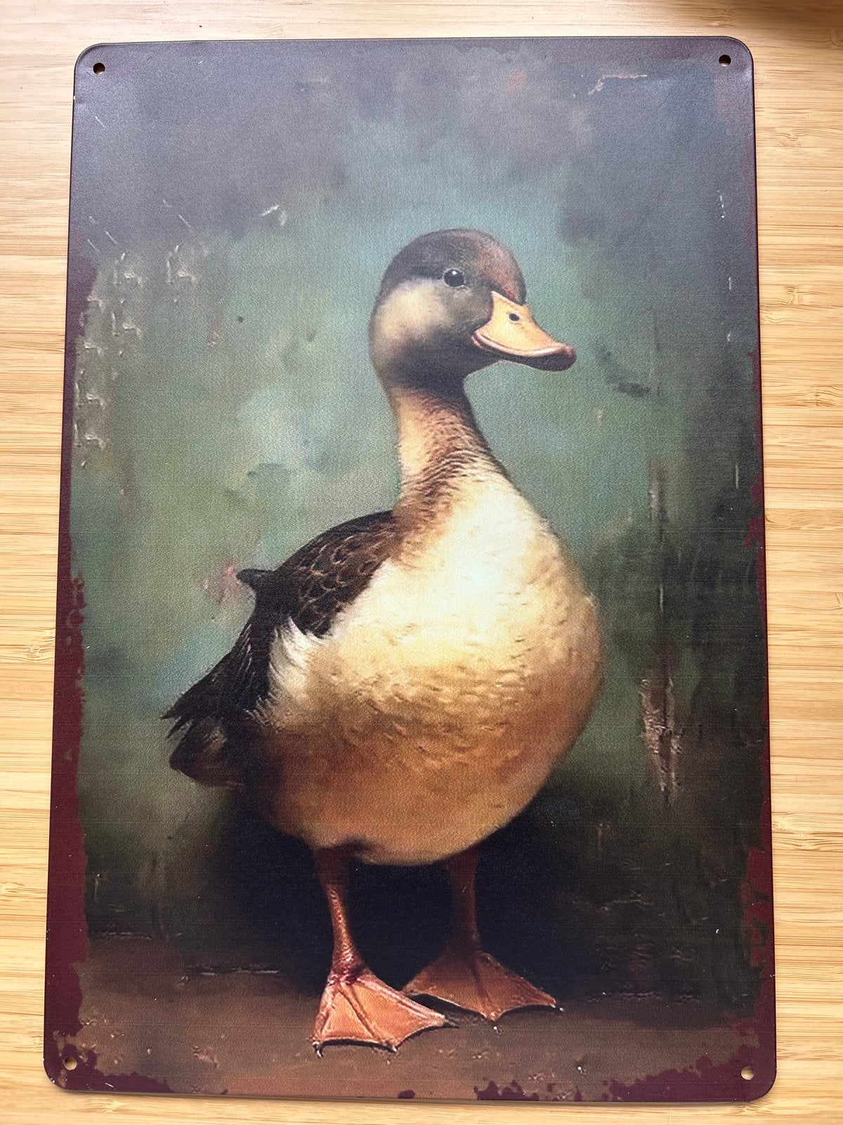 2D Bedrukt Aluminium Paneel Eend - 20x30 cm, Meerkleurig, Nieuw, Ophalen of Verzenden, Landelijk