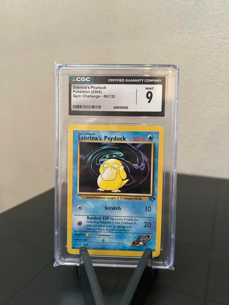 Sabrina's Psyduck 99/132 CGC 9 - Gym Challenge, Ophalen of Verzenden, Zo goed als nieuw, Losse kaart
