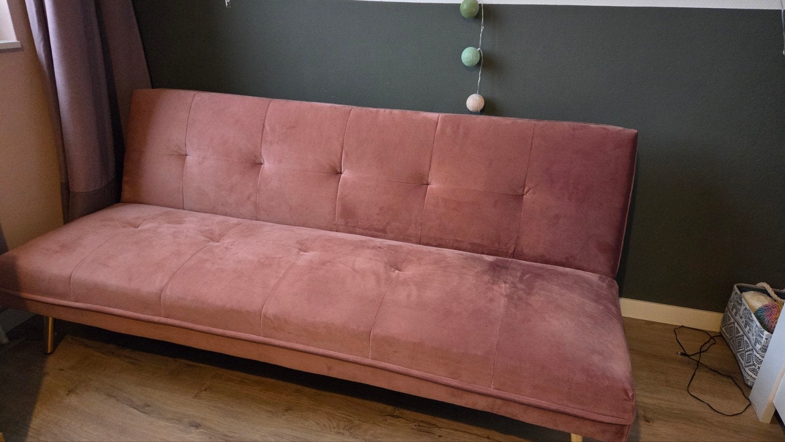 Slaapbank oud roze, Ophalen, Gebruikt, Twijfelaar, 140 cm