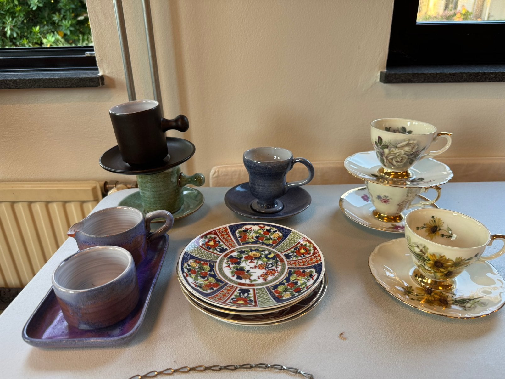 Partij vintage kopjes schotels en servies – diverse sets, Antiek en Kunst, Ophalen of Verzenden