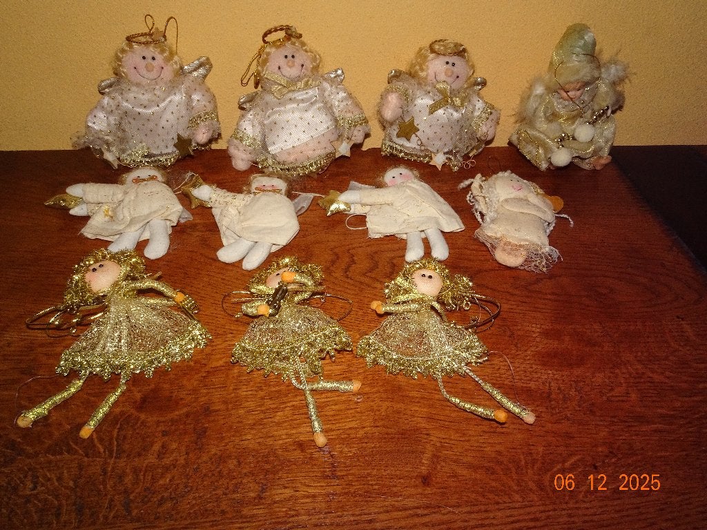 11 Kerstboom engeltjes van stof, Ophalen of Verzenden, Zo goed als nieuw