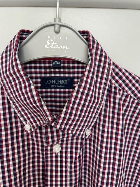 Rood geruit overhemd Maat M – 39/40, John Cabot, Gedragen, Rood, Halswijdte 39/40 (M)