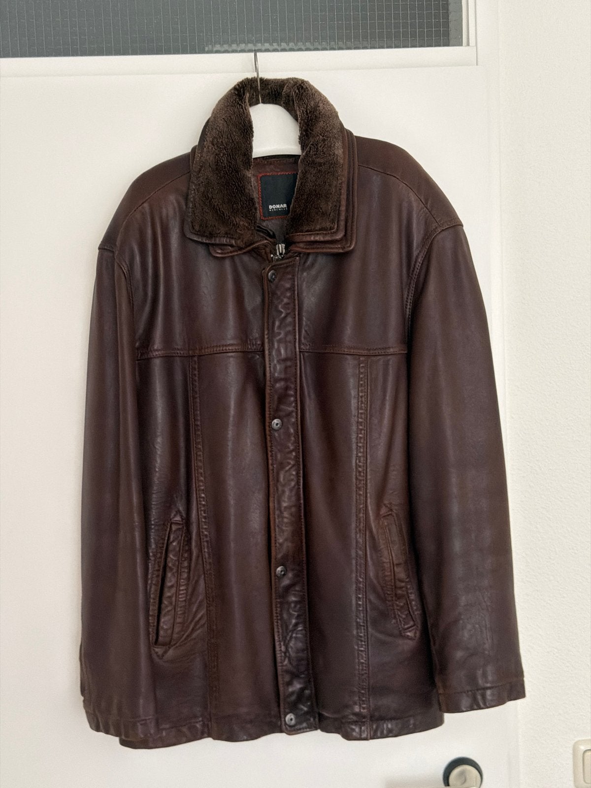 Luxe Leren Jas Bomber Stijl - Maat 58 - Donar Menswear, Ophalen, Gedragen, Maat 56/58 (XL), Bruin