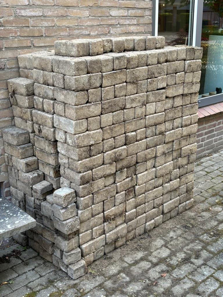 Straatstenen 60 m2, Tuin en Terras, Tegels en Klinkers, Ophalen, Gebruikt, Klinkers, 10 m² of meer