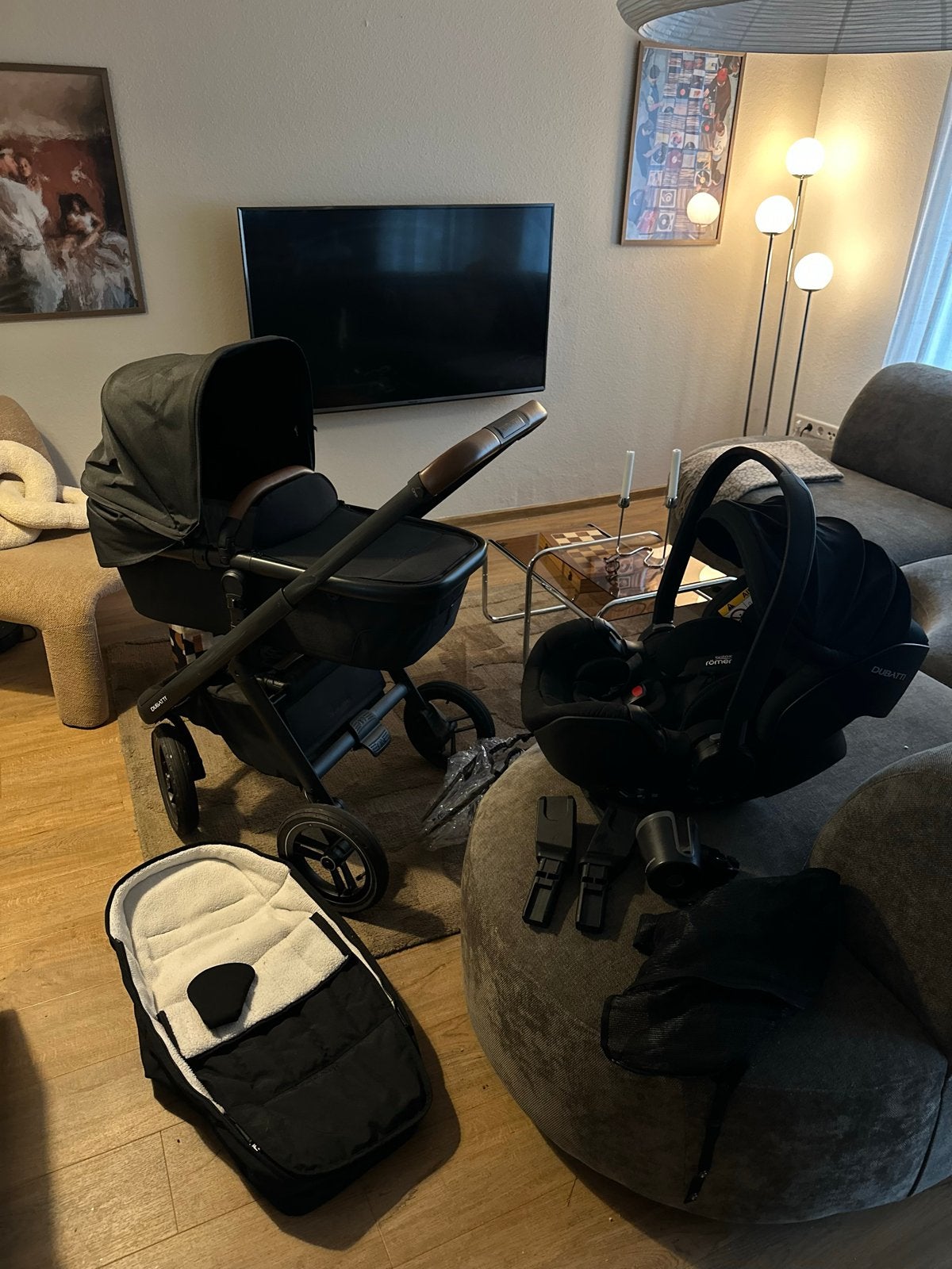 Dubatti E6 kinderwagen compleet met Maxi-Cosi en accessoires, Gebruikt, Luchtbanden, Combiwagen, Ophalen