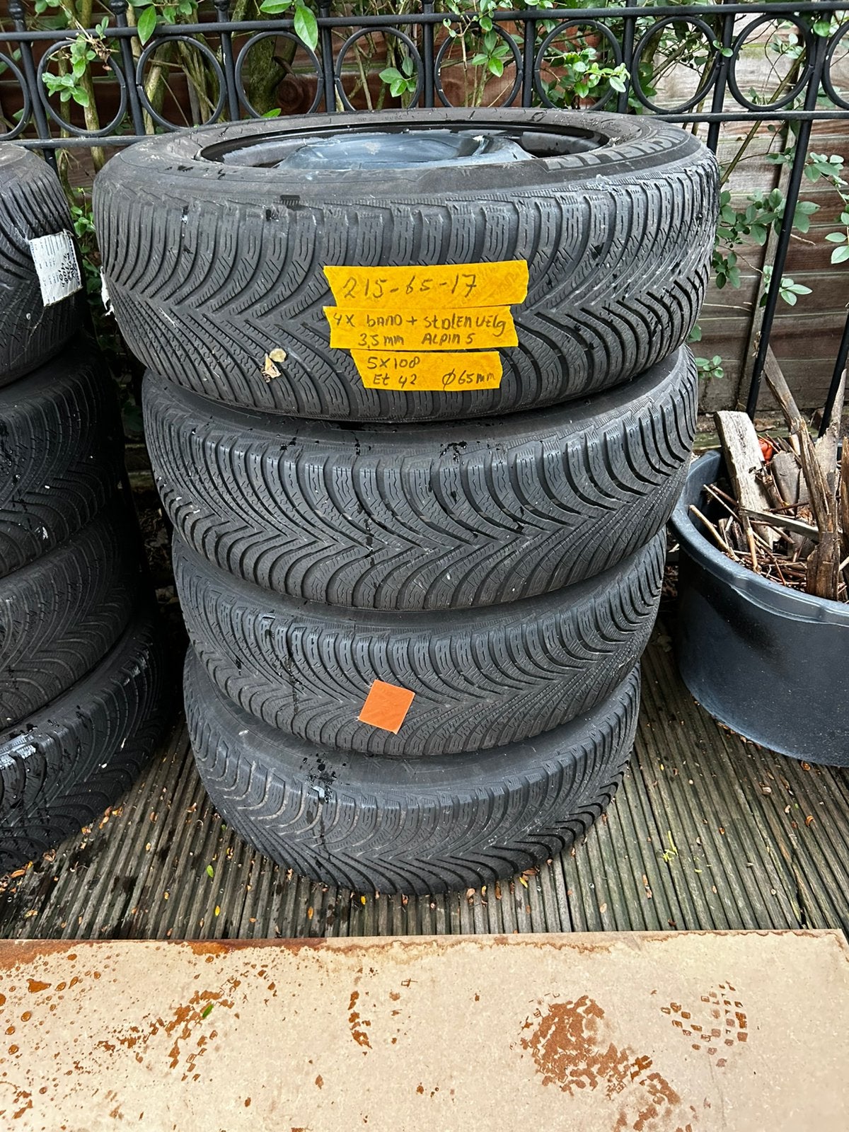 ❄️4 Michelin winterbanden 17” op velg 215-65-17 5x108, Ophalen, Gebruikt, Overige, Banden en Velgen