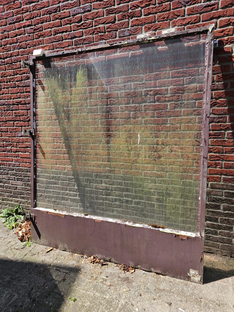Groot industrieel stalen raam / stalen pui met heel glas, Ophalen, Gebruikt, Overige typen, 160 cm of meer