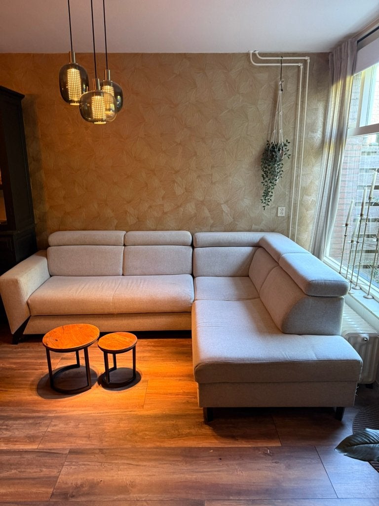 Grijze Hoekbank / Slaapbank met Opbergruimte, Ophalen, 250 tot 300 cm, Gebruikt, Hoekbank