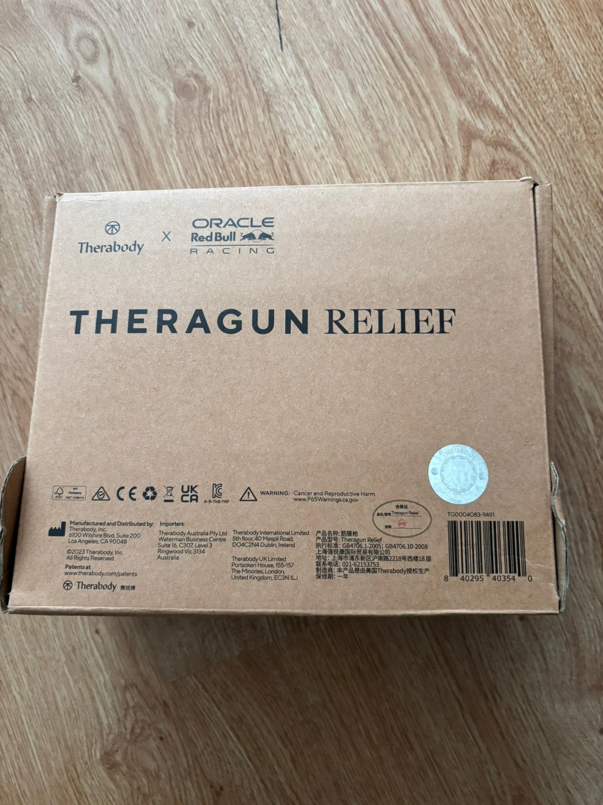 Therabody Theragun Relief Spec. Edit. Oracle Red Bull Racing, Ophalen of Verzenden, Nieuw, Apparaat