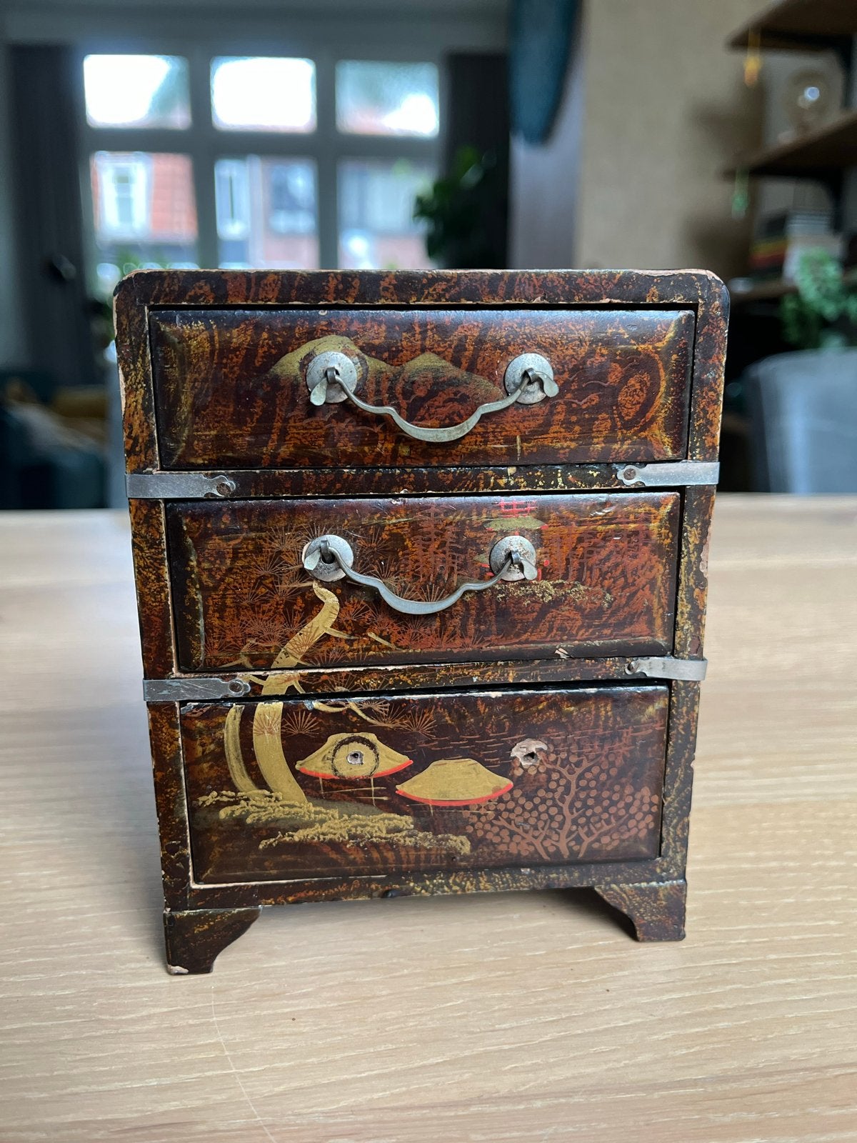 Antiek Japans lakkastje (kodansu), Antiek en Kunst, Ophalen of Verzenden