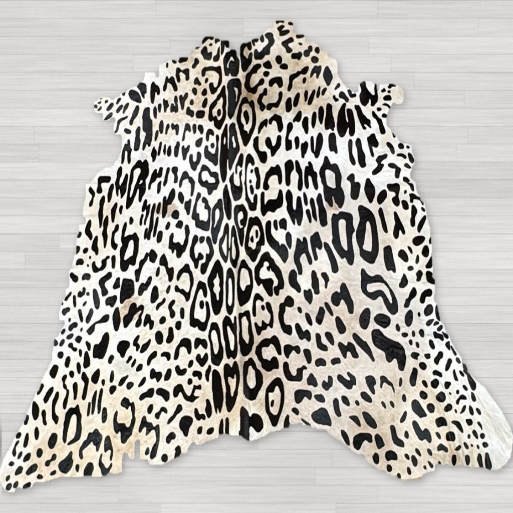 Koeienhuid jaguarprint wit 200x180cm | Lederstore, Landelijk, modern, Scandinavisch, industrieel, 150 tot 200 cm, Overige vormen
