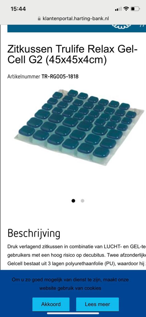 Rolstoekussen relax gelcell trucell g2 trulife, Ophalen of Verzenden