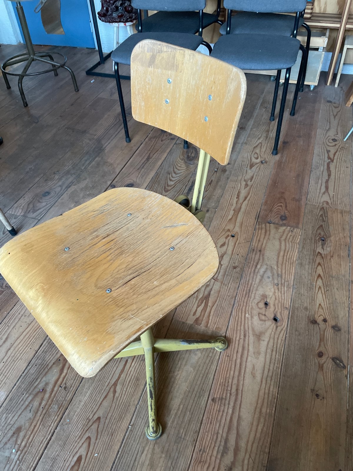 Vintage gebr. De Wit Bureaustoel - Verstelbaar, Ophalen