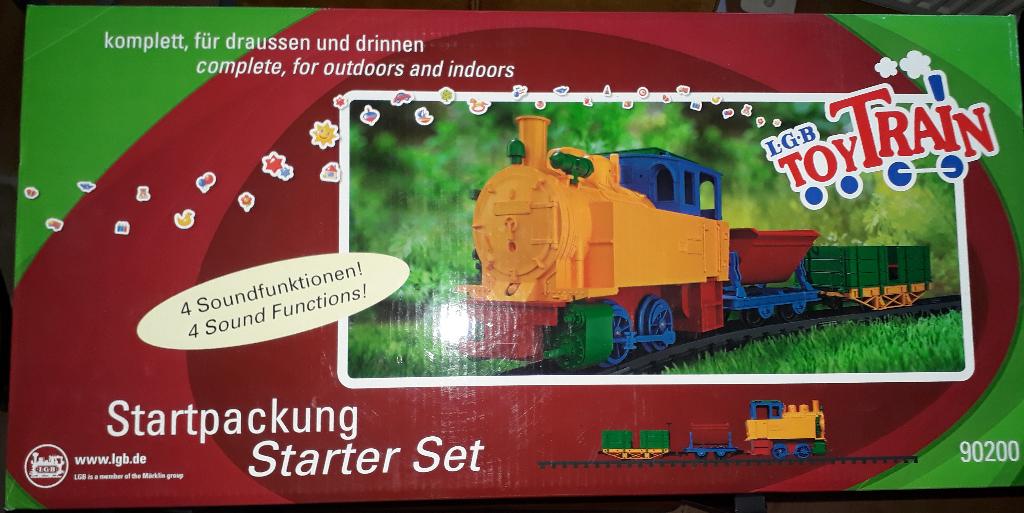 LGB startset Nr 90200 met stoomlok en 2 wagons € 199, Hobby en Vrije tijd, Modeltreinen | Overige schalen, Treinset, Gelijkstroom