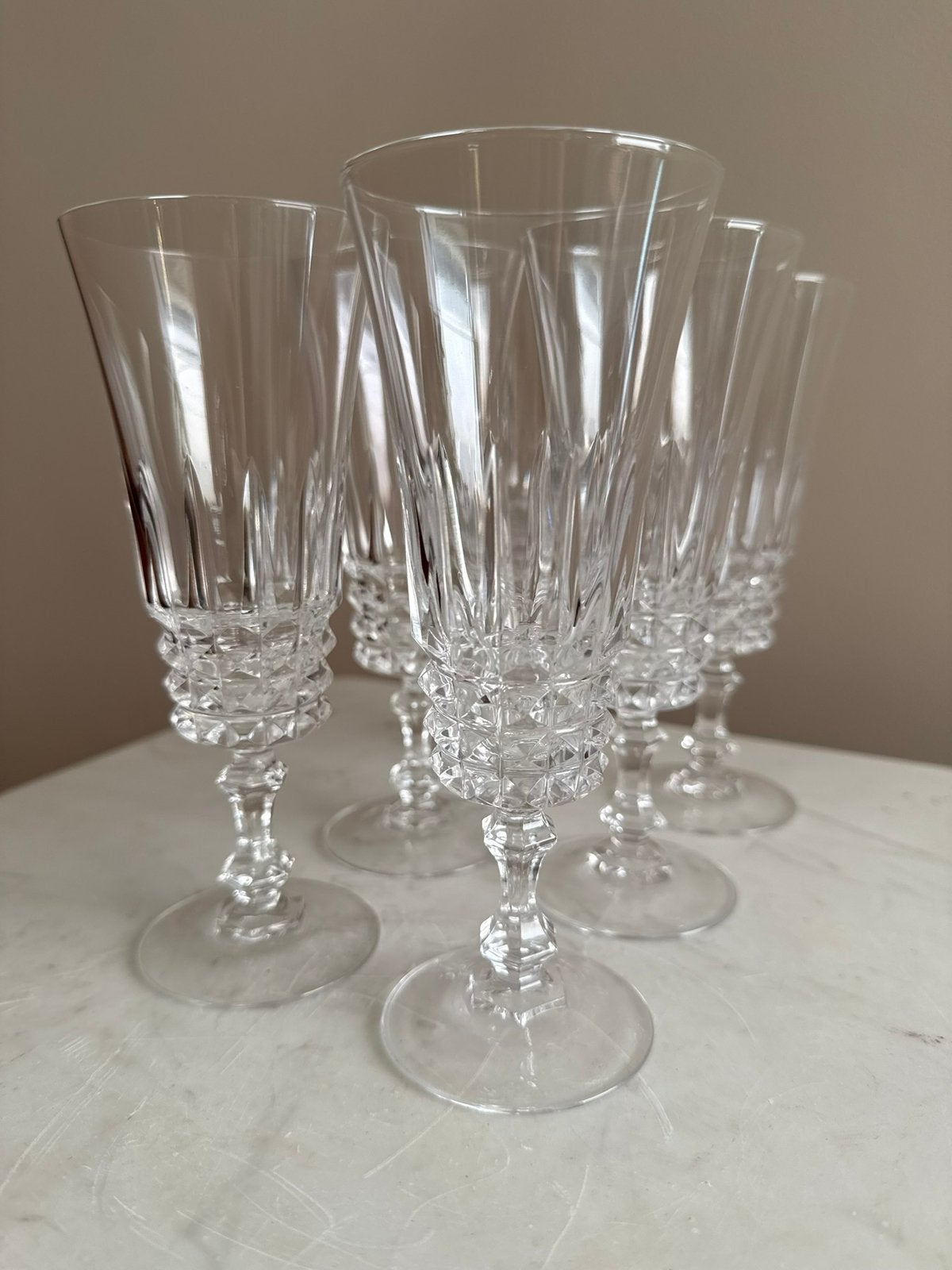 Set kristallen champagne glazen | Vintage Cristal d'Arques, Antiek en Kunst, Ophalen of Verzenden