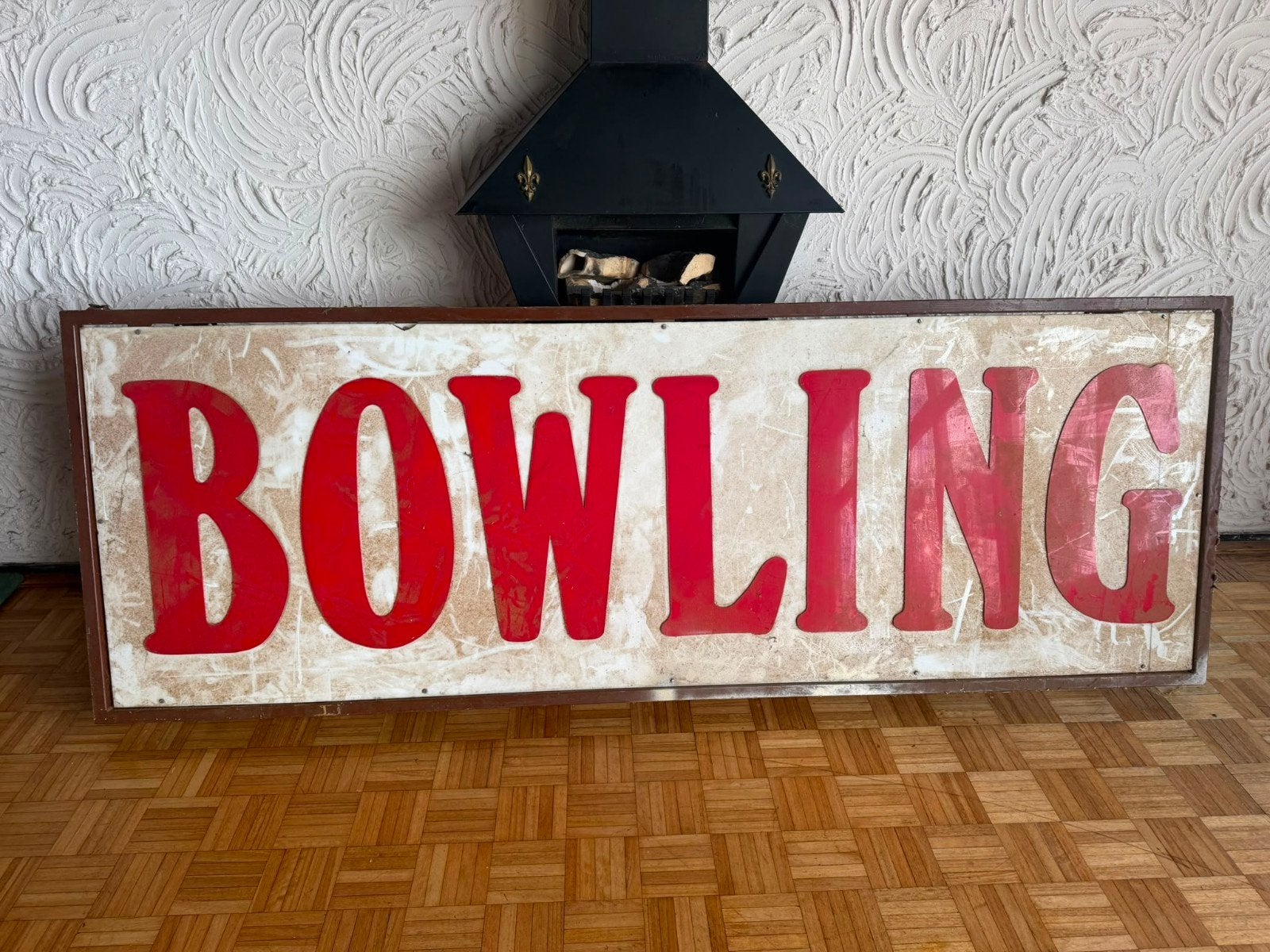 Grote vintage Bowling reclameborden, Verzamelen, Merken en Reclamevoorwerpen, Gebruikt, Reclamebord, Ophalen