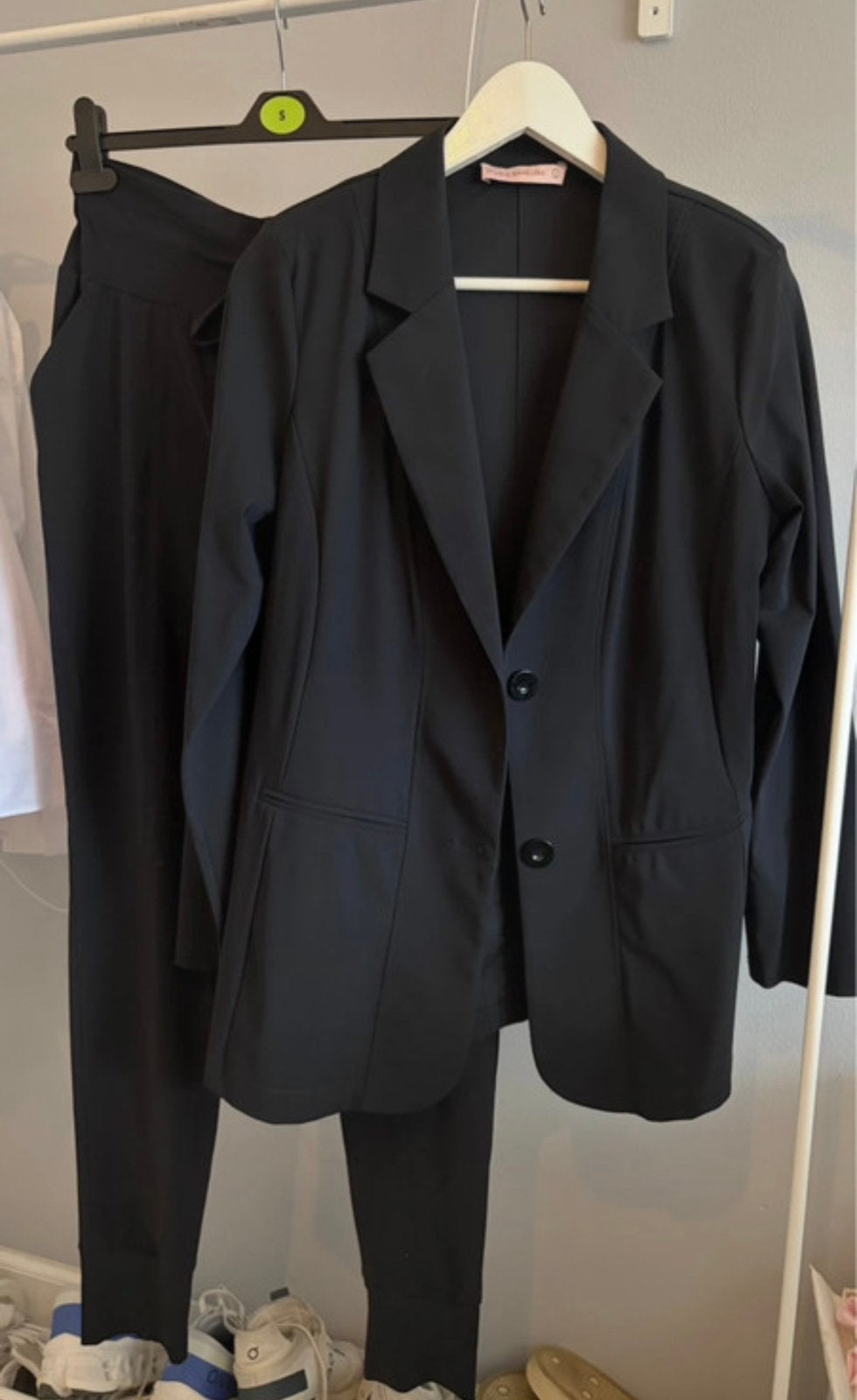 Studio Anneloes travelstof pak - broek en blazer maat L, Kostuum of Pak, Zwart, Maat 42/44 (L), Ophalen of Verzenden