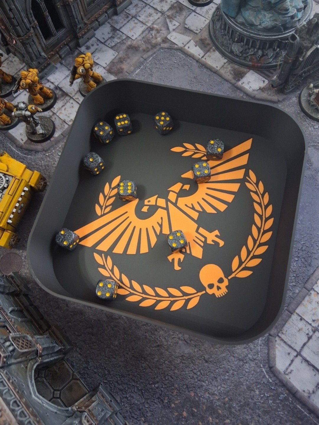 Warhammer 40K Imperial Eagle Dobbelsteenbak - 3D Geprint, Een of twee spelers, Ophalen of Verzenden, Nieuw, Jackbel3D