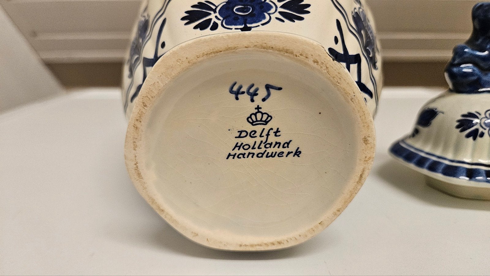 Prachtige Delfts Blauwe Vaas met Deksel - Handwerk, Ophalen