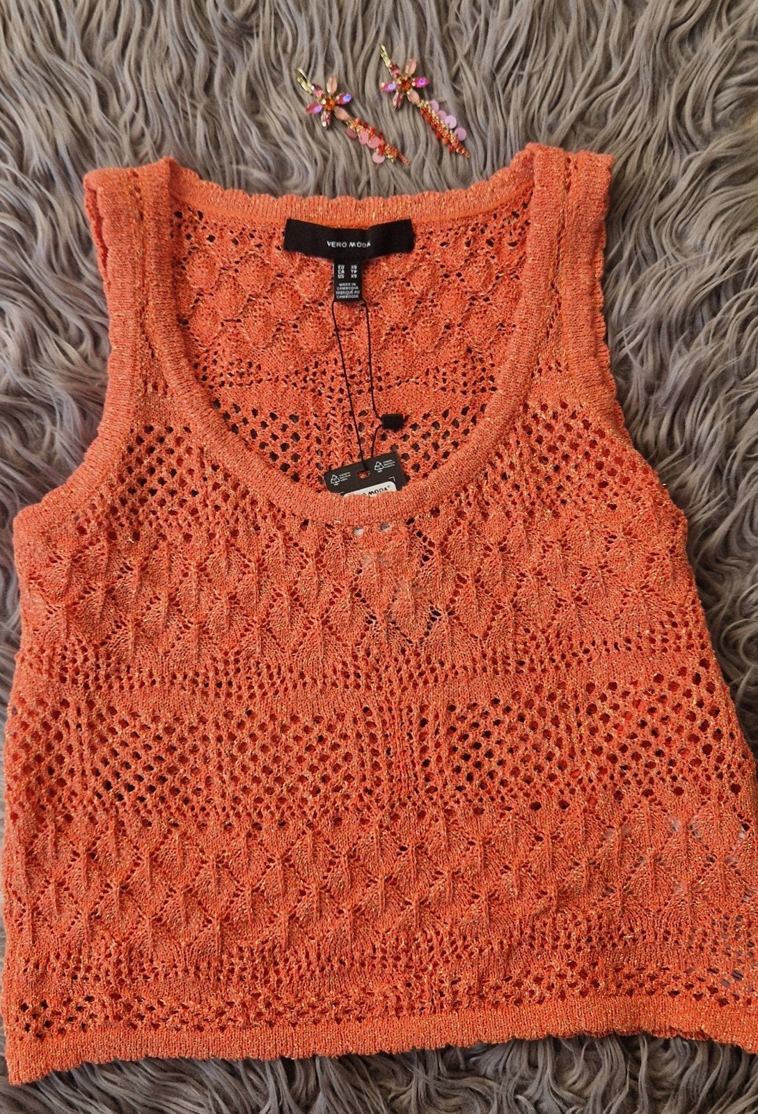 Vero Moda Oranje Gehaakte Top - Nieuw met kaartjes, Kleding | Dames, Vero Moda, Nieuw, Oranje, Ophalen of Verzenden