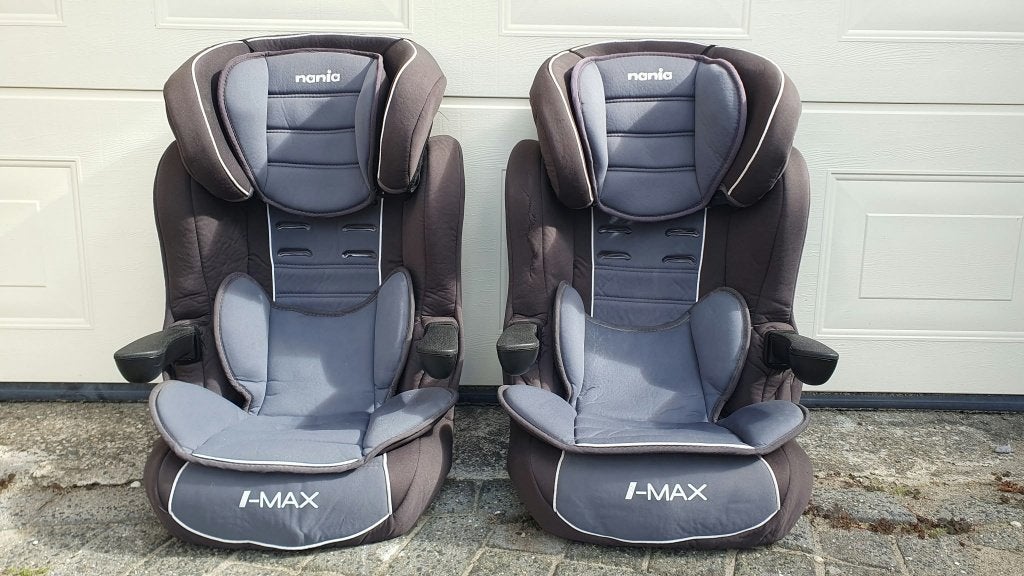 2 Nania I-Max autostoelen 9-36 kg, 15 t/m 36 kg, Verstelbare rugleuning, Ophalen, Overige merken