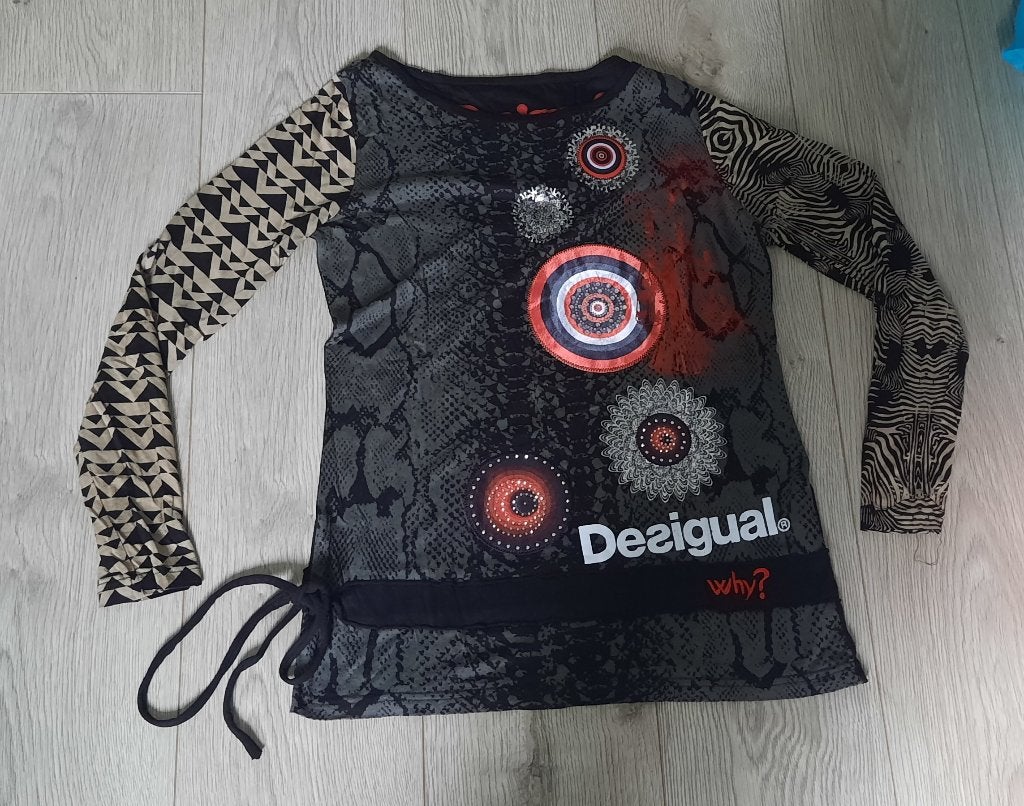 Desigual shirt lange mouw maat L, Zwart, Maat 42/44 (L), Ophalen of Verzenden, Zo goed als nieuw