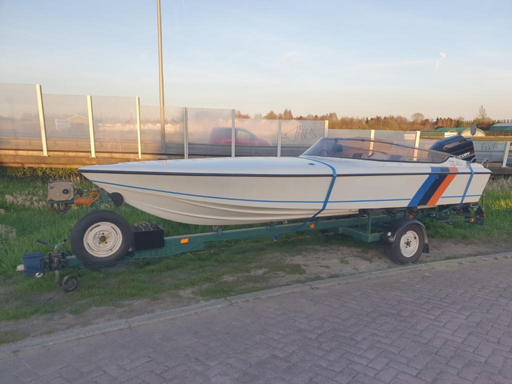 TULLIO ABBATE 21FT 200PK KANTELTRAILER VAARKlAAR!i, Watersport en Boten, Benzine, Gebruikt, Afdekzeil, Binnenboordmotor