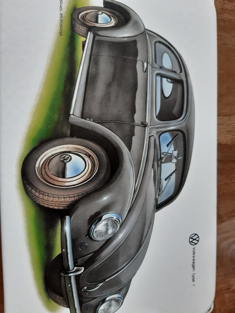 Emaille bord Volkswagen Kever type 1 - Rens Biesma, Ophalen of Verzenden, Zo goed als nieuw