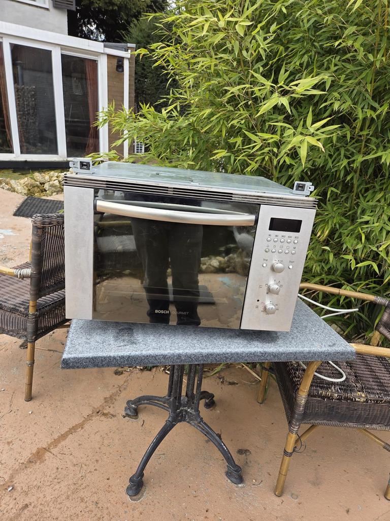 Bosch combi oven magnetron HF1859 - Zonder strips, Witgoed en Apparatuur, Ovens, Gebruikt, Inbouw, Oven met grill, 60 cm of meer