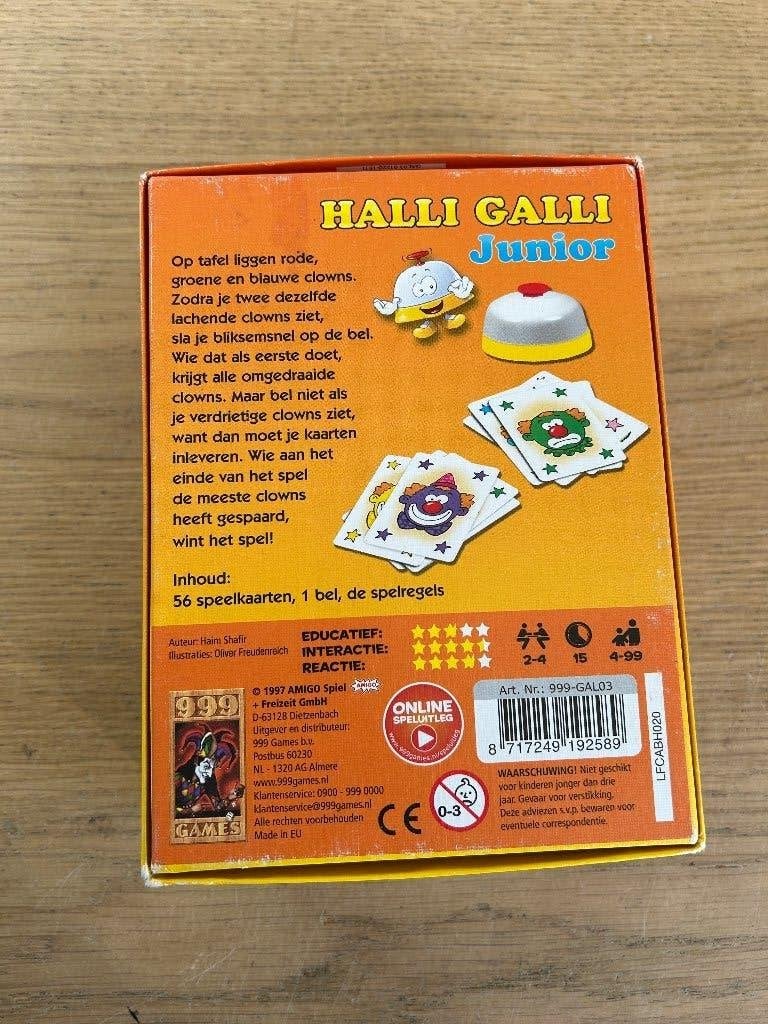 Halli Galli Junior Kaartspel 999 Games (1), Ophalen of Verzenden, Gebruikt