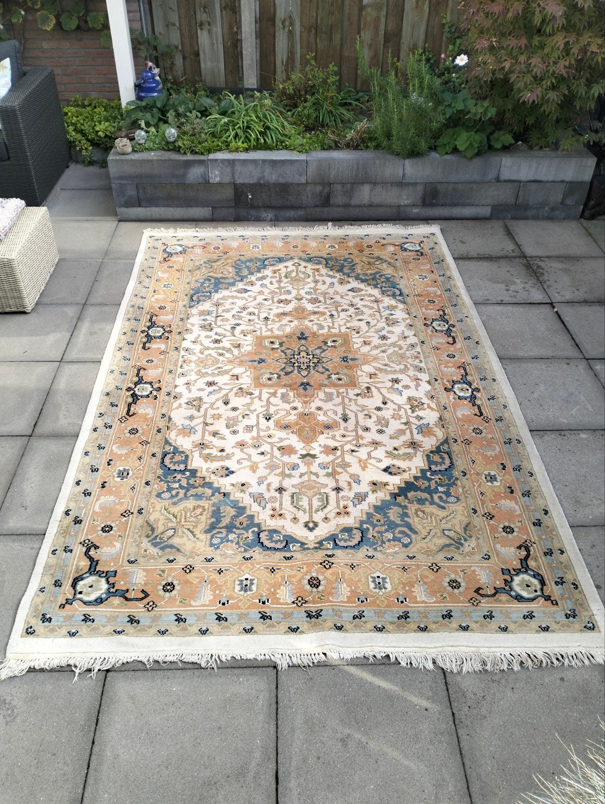 Handgeknoopt Tebriz tapijt uit India (278x187 cm), Ophalen, Gebruikt, 150 tot 200 cm, 200 cm of meer