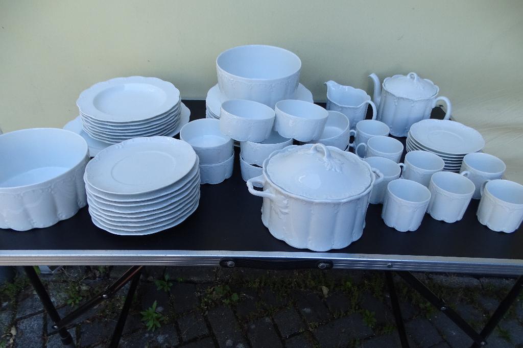 Rosenthal servies, wit Classic Rose collection, 48 delen, Ophalen