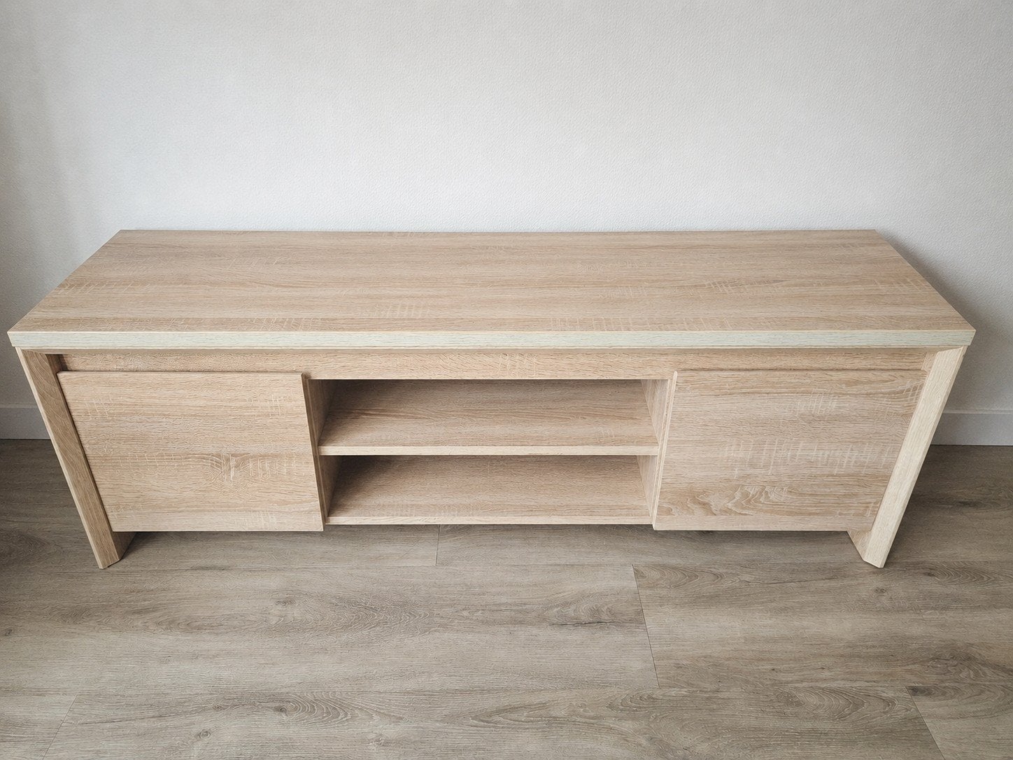 TV-meubel van JYSK licht hout kleur, Ophalen, Minder dan 50 cm, Zo goed als nieuw, 150 tot 200 cm