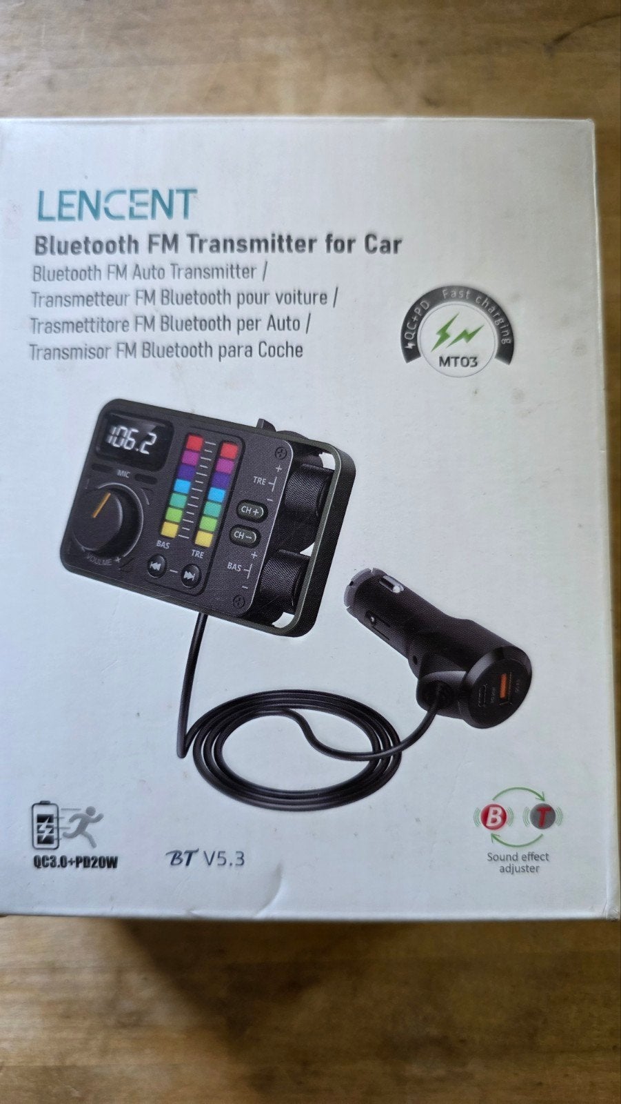 LENCENT Bluetooth FM Transmitter voor Auto - Nieuw in Doos, Ophalen of Verzenden, Nieuw