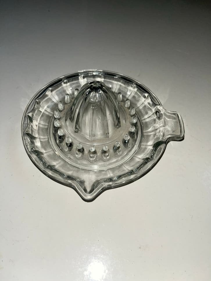 Vintage Glazen Puddingvormpjes en Citruspers, Antiek en Kunst, Ophalen