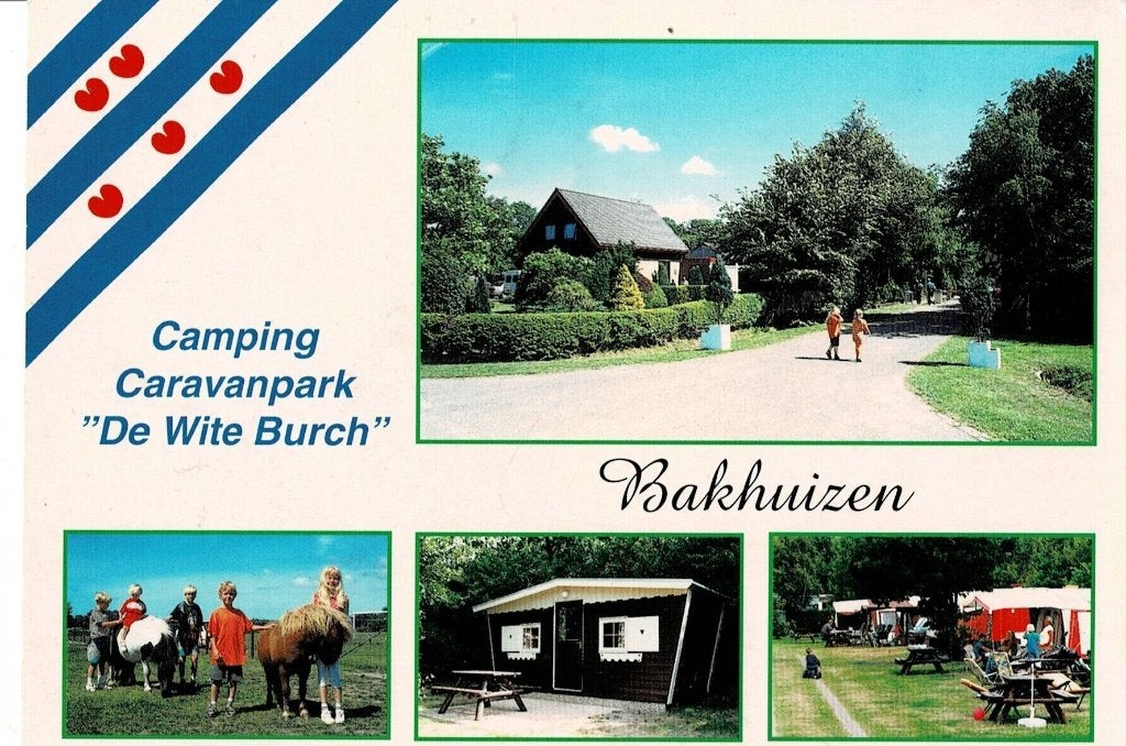 Ansichtkaart Camping Caravanpark "De Wite Burch" Bakhuizen, Ophalen of Verzenden, 1960 tot 1980, Gelopen, Friesland