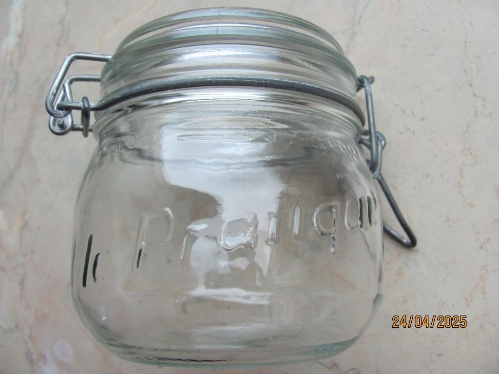 VINTAGE Franse WECKPOT glas LE PRATIQUE 0.5 l voorraad pot, Antiek en Kunst, Ophalen of Verzenden