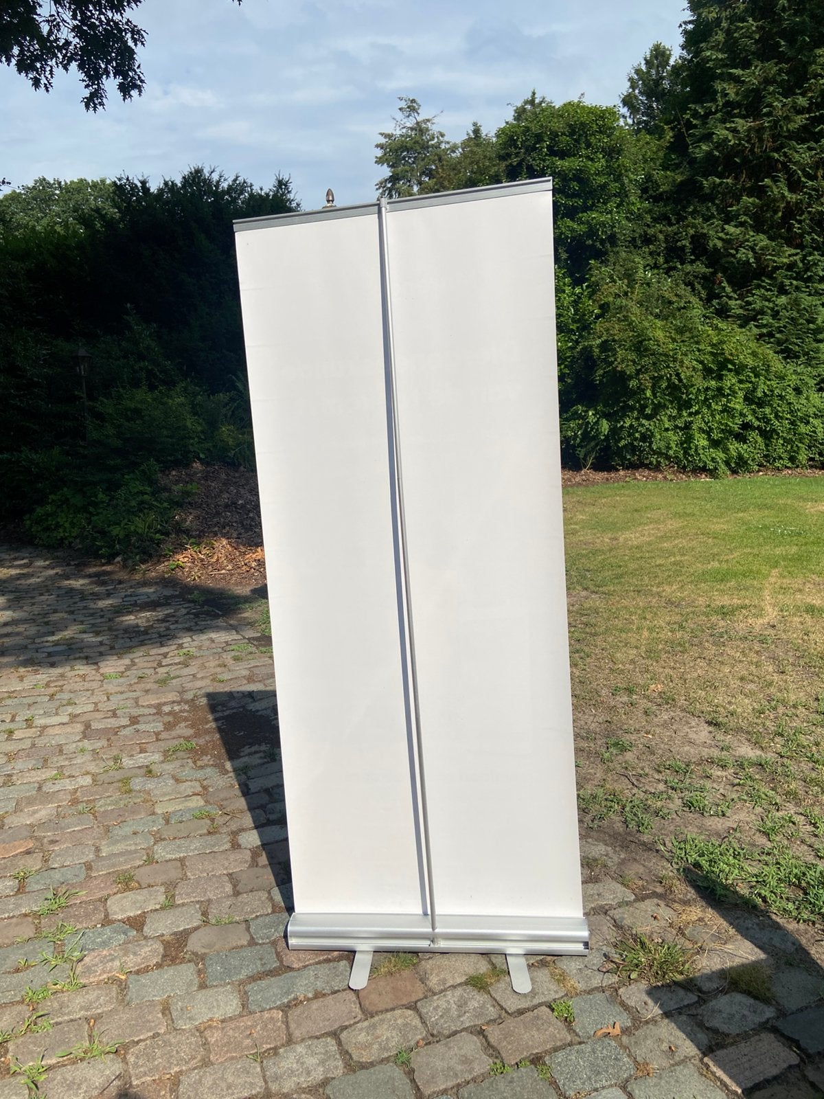 Roll-up Banner Cassette 85 x 210 cm Aluminium, Ophalen, Zo goed als nieuw, Reclamebord