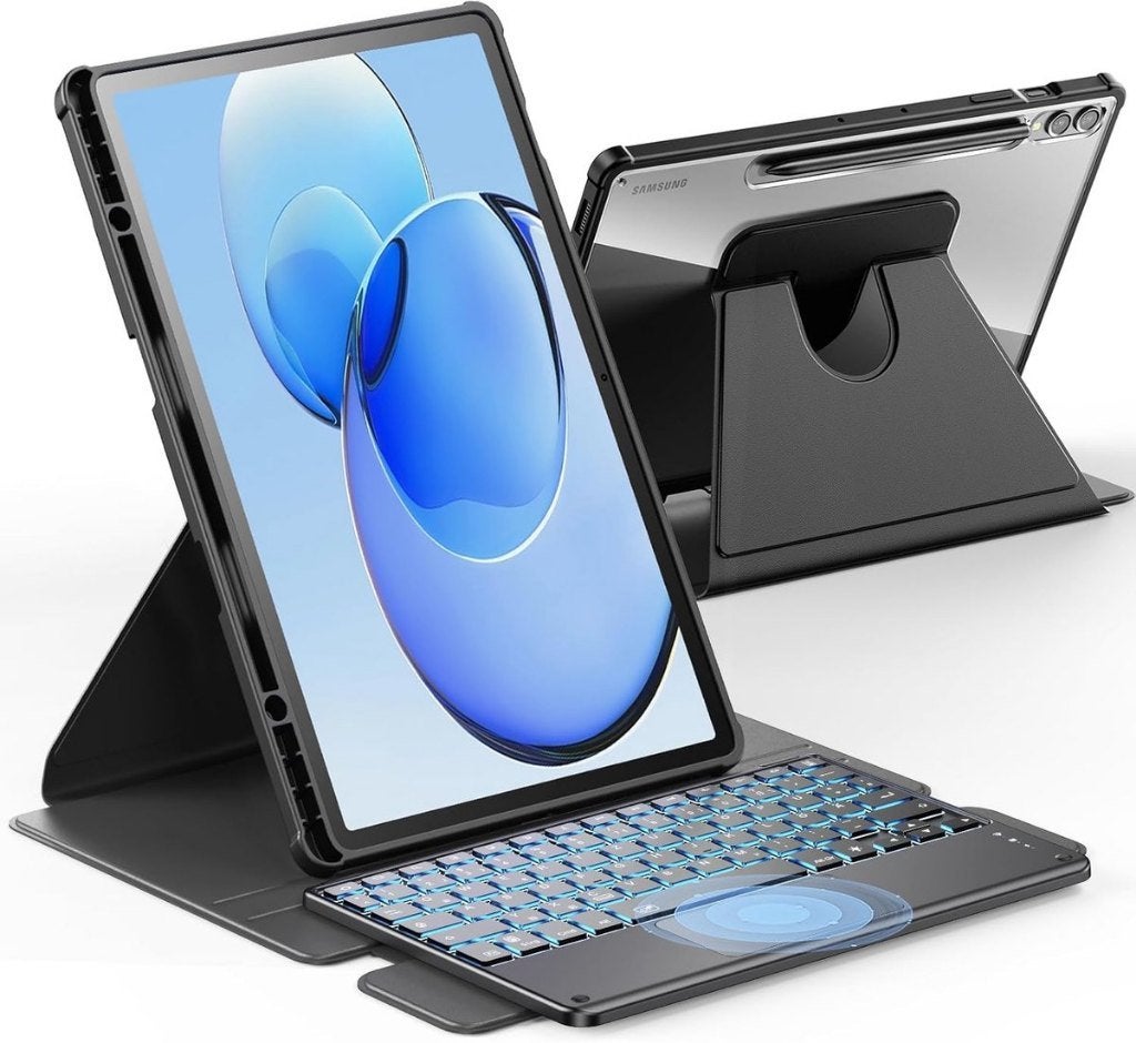 Toetsenbordhoes/Touchpad voor Samsung Galaxy Tab S9 FE+/ S9+, Samsung Galaxy Tab S9, 11 inch, Bescherming voor- en achterkant