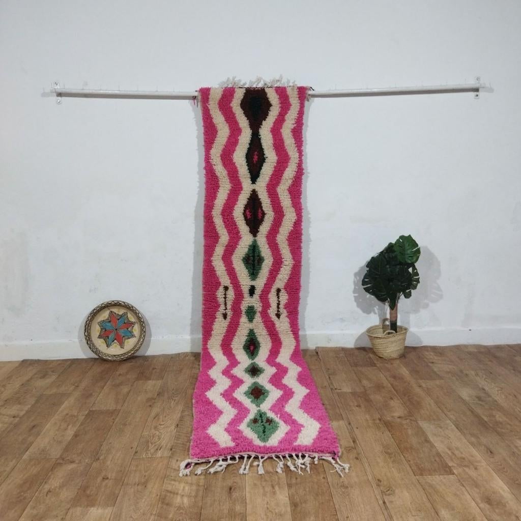 Marokkaanse Berber Loper 295x68 cm – Handgemaakt Wol, Overige kleuren, Verzenden, 50 tot 100 cm, Boho / Berber