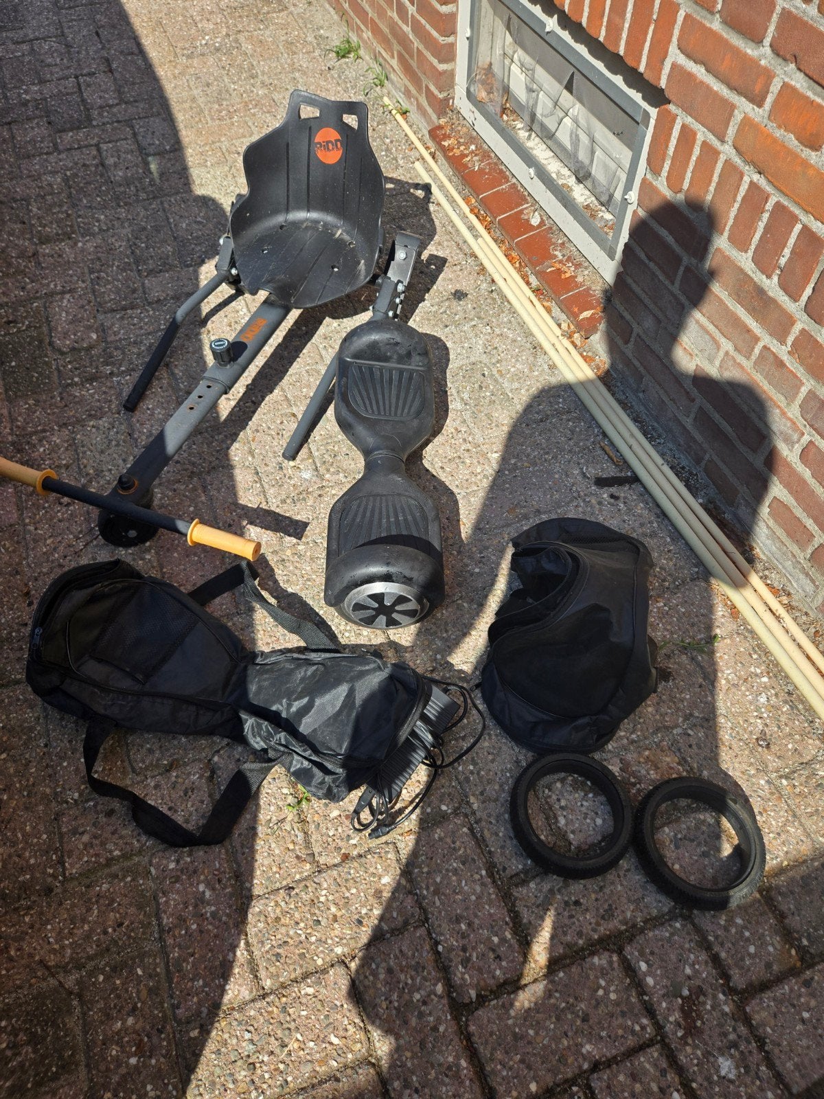 Hoverboard / Oxboard met zitje, tassen, bandjes en oplader, Ophalen, Gebruikt, Overige typen, Onbekend
