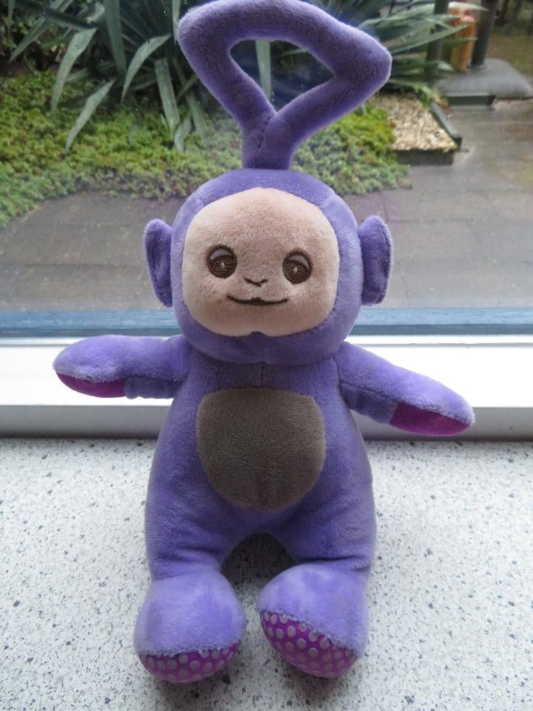 Paarse Teletubbie Tinky Winky merk Living Toys, Ophalen of Verzenden, Zo goed als nieuw, Overige typen, Wasbaar