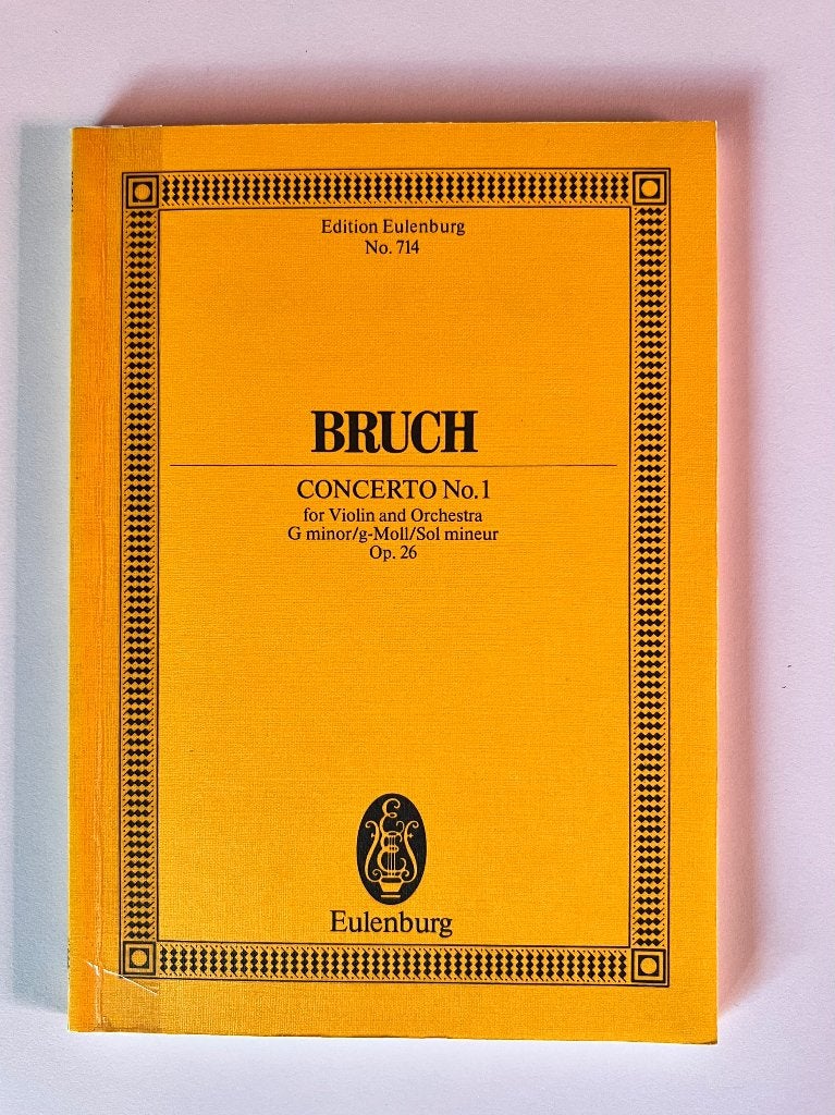 Bruch Concerto 1 for Violin and Orchestra Ed No. 249, Muziek en Instrumenten, Gebruikt, Klassiek, Ophalen of Verzenden, Hoorn