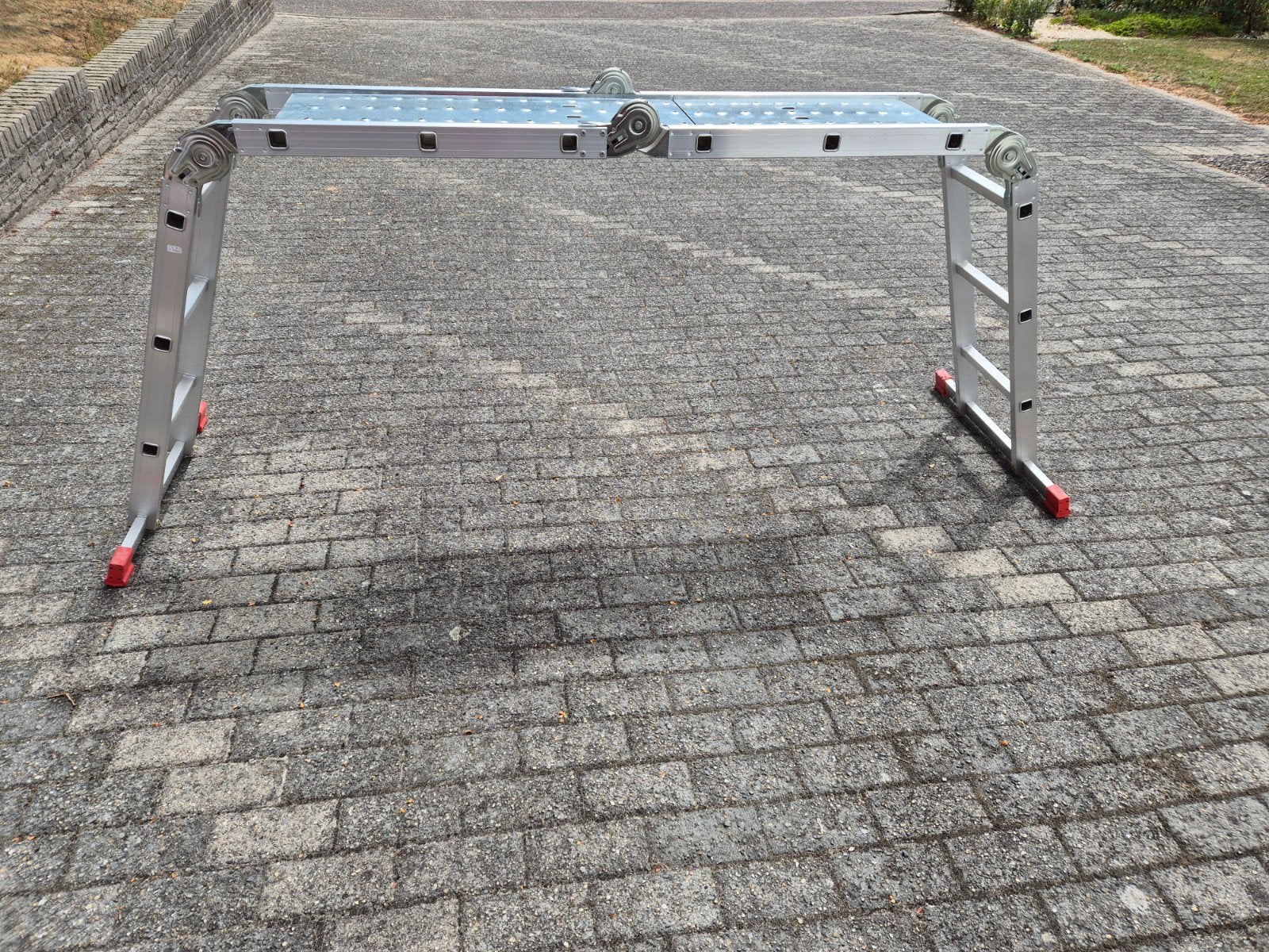 Nieuwe Multifunctionele Aluminium Ladder / Steiger 3.80m, Doe-het-zelf en Verbouw, Ladders en Trappen, Ophalen, Nieuw, Ladder